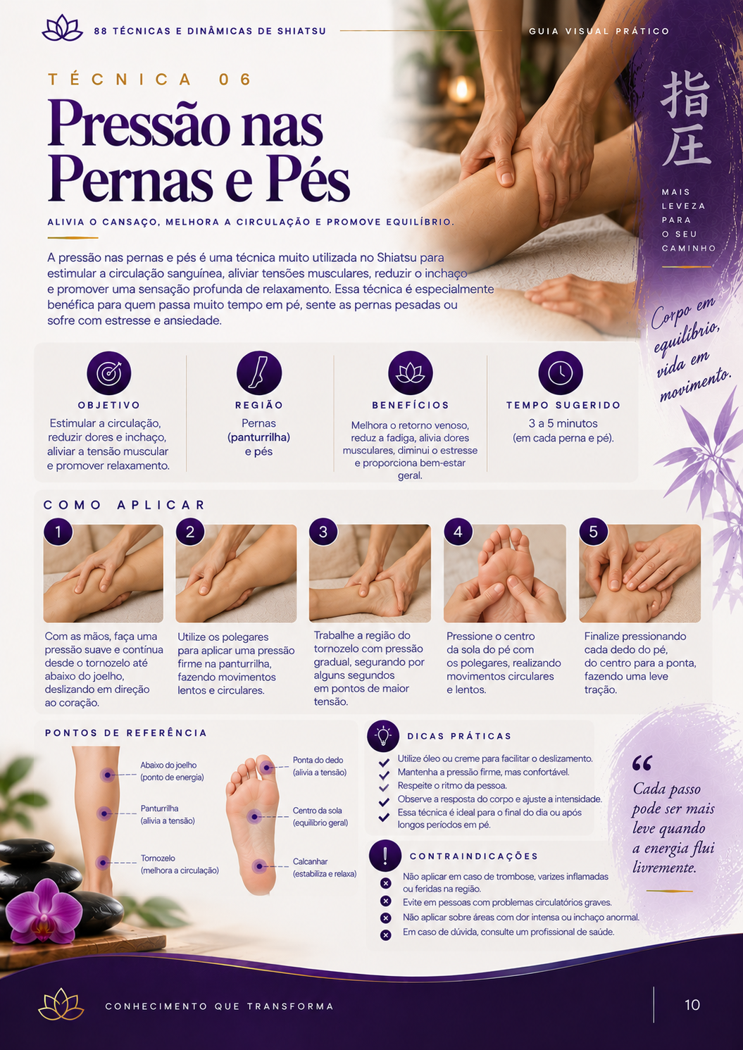 Página do material: Técnica 06 — Pressão nas Pernas e Pés
