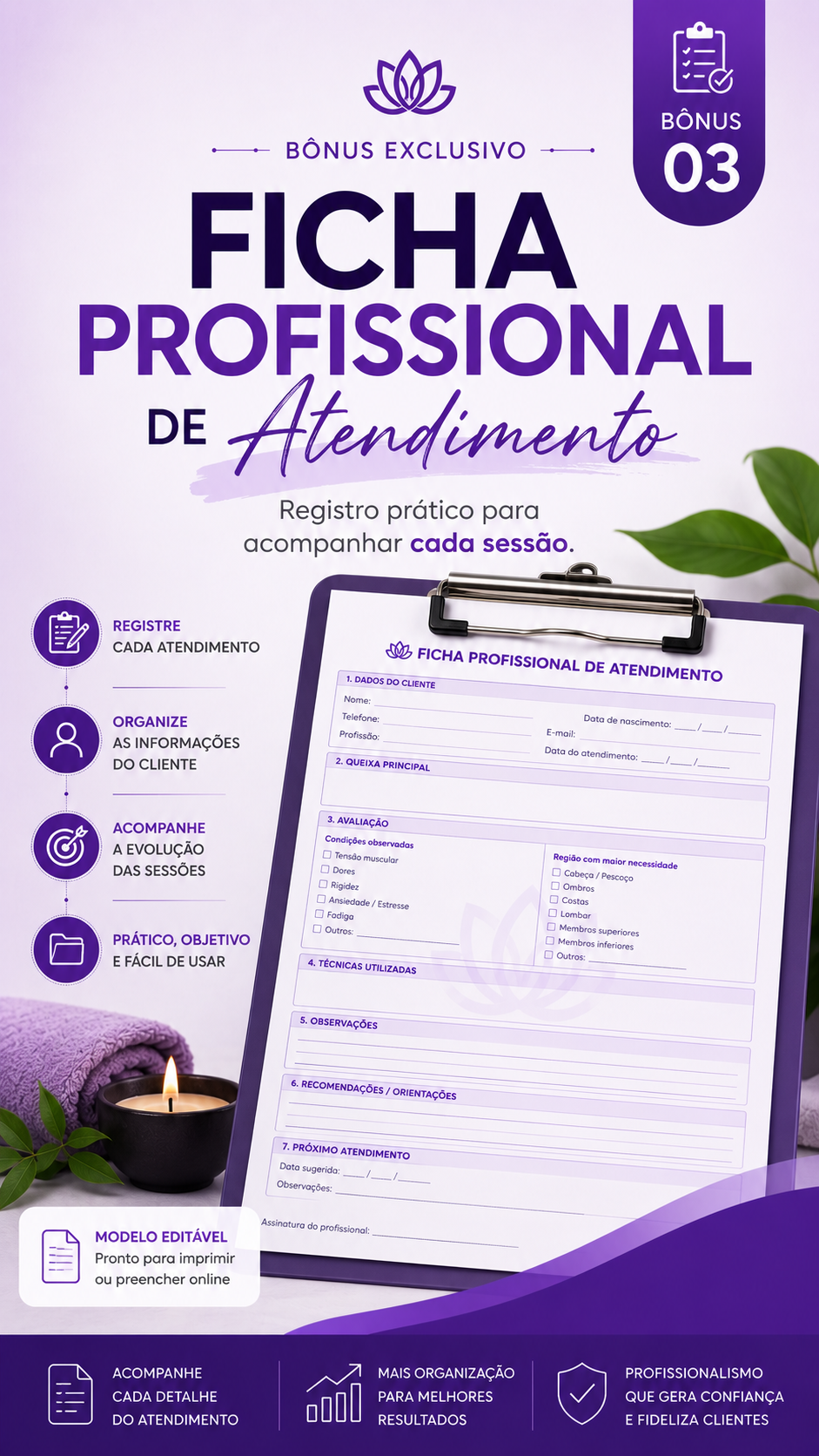 Bônus 03: Ficha Profissional de Atendimento